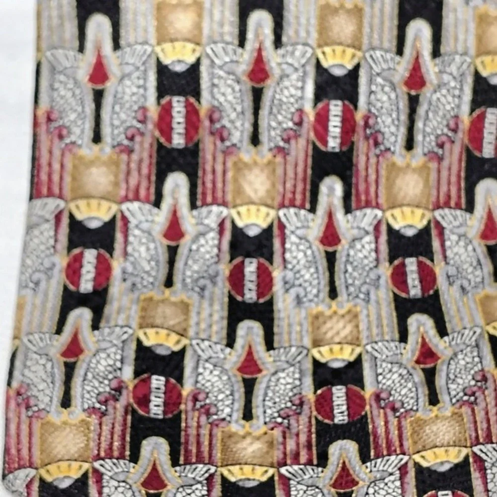 PAVIA Mens Silk‎ Tie Made in Italy Geometric Pattern